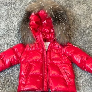 Baby / Toddler Moncler fur hooded coat